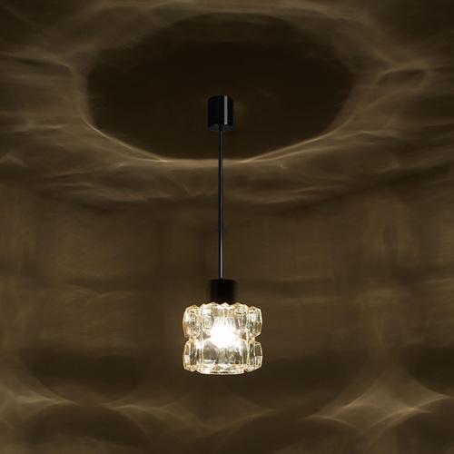 Amber Glass Chrome Pendants attributed to Helena Tynell, 1960s, Set of 2 For Sale - Image 3 of 18