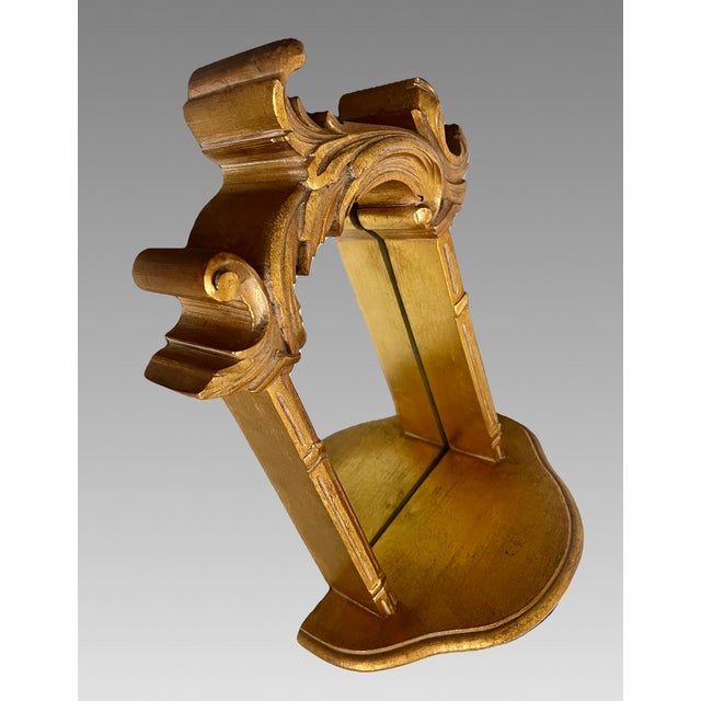 Baroque Italian Gilt Wall Shelf or Sconce With Integral Mirror (Baroque Hollywood Regency Style) For Sale - Image 3 of 9