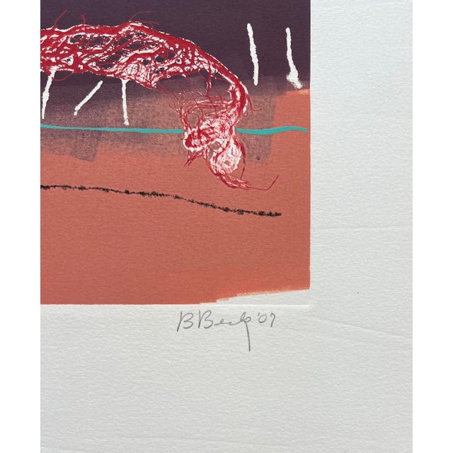 Barbara Beck 2007 Monoprint Titled “Bellying Along” - Signed/Dated/Unframed For Sale - Image 4 of 4