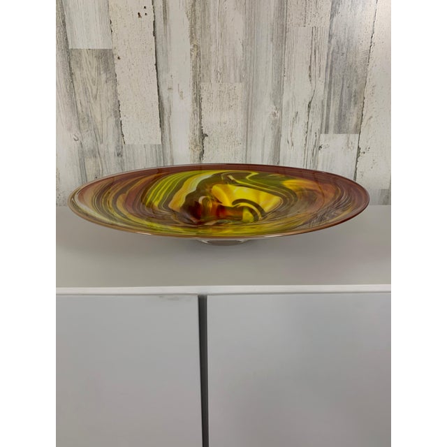 Vintage Over-Sized Art Glass Bowl / Charger For Sale - Image 11 of 12