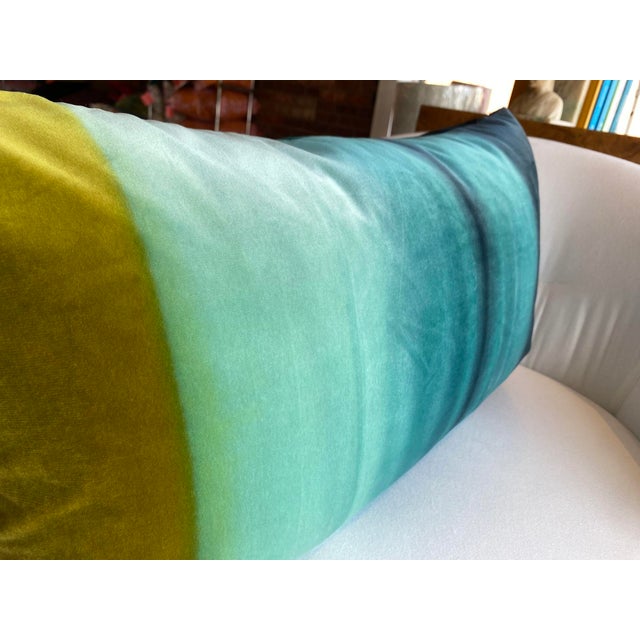Blue & Green Ombre Velvet Pillow Cover For Sale - Image 4 of 4