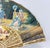 Late 19th Century Antique Hand-Painted Silk Fan Signed J. Billvas in Original Simón Lanzarote (Roma) Box For Sale - Image 5 of 11