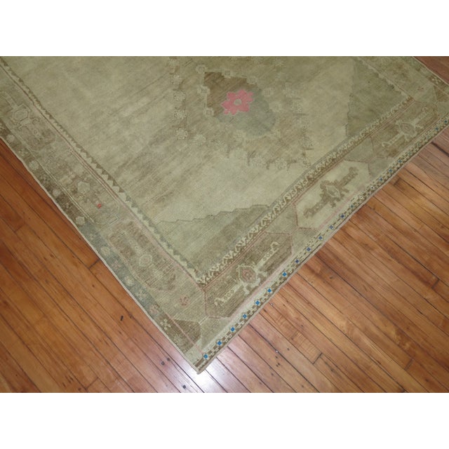 Mid 20th Century Vintage Neutral Pink Pop Turkish Gallery Rug - 6'4" x 12'1" For Sale - Image 5 of 8
