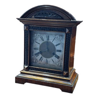 Victorian Chiming Mantle Clock with Key and Pendulum For Sale