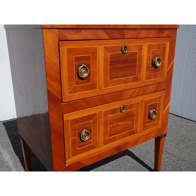 1990s Vintage Alfonso Marina Brown Side Table ~ Neoclassical Design Inlays Entry Table For Sale - Image 5 of 13