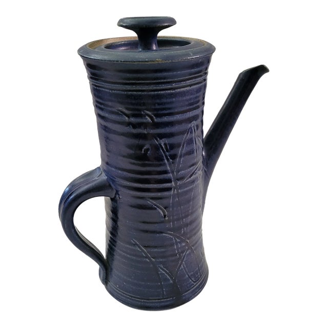 1990s Tall Signed Studio Pottery Pitcher For Sale