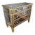 Antiqued Mirrored 3 Drawer Chest With Gold Trim For Sale