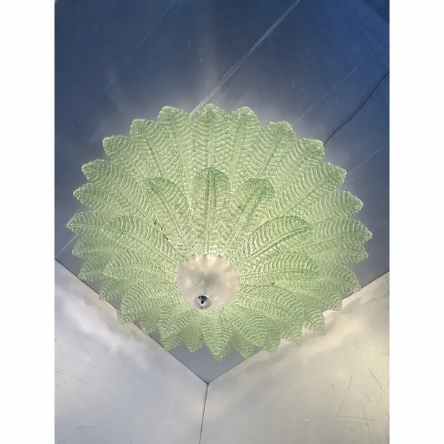 Glass Venetian Leaves Flush Mount in Green Murano Glass by Simoeng For Sale - Image 7 of 7