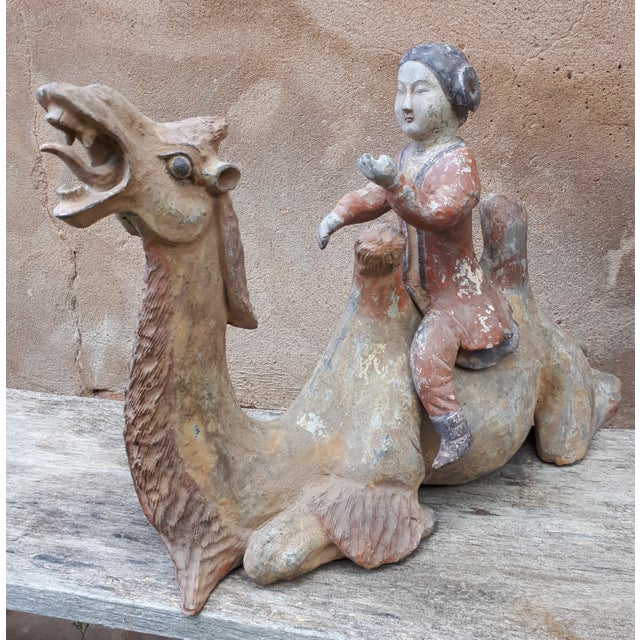 Chinese Tang Dynasty Artist, Sculpture of a Camel, 1800s, Terracotta For Sale - Image 9 of 18