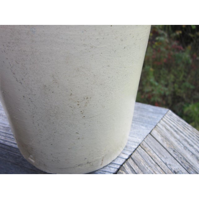 Antique Two-Tone Whiskey Moonshine Stoneware Crock Jug Design Prop 9" Tall For Sale - Image 4 of 11