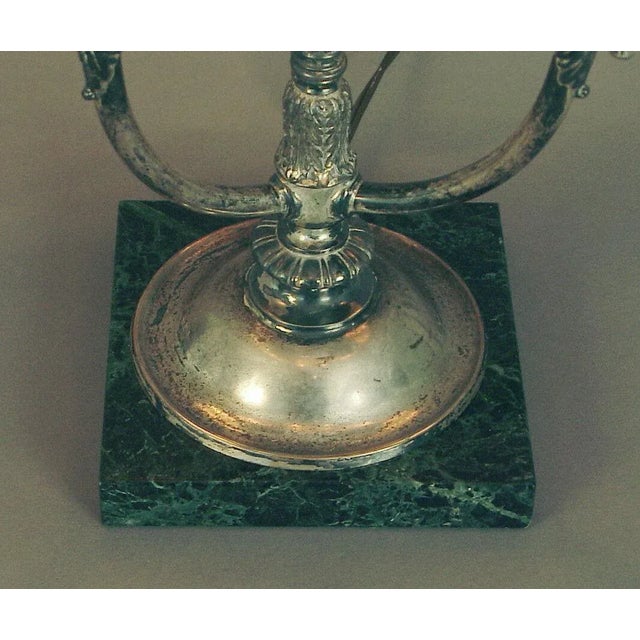 1920s 1920s Stately Pairpoint Directoire Marble Based, 3-Candle Desk or Table Lamp For Sale - Image 5 of 9