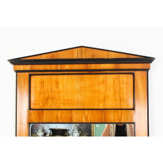 Antique Biedermeier Maserbirch Console / Card Table and Mirror, 19th Century, Set of 2 For Sale - Image 17 of 18