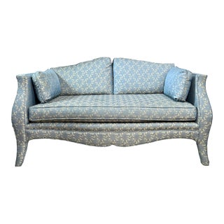 Vintage Elegant Floral Upholstered Loveseat For Sale