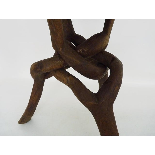 Brown Vintage Side Table in Kola Wood, 1960s For Sale - Image 8 of 12