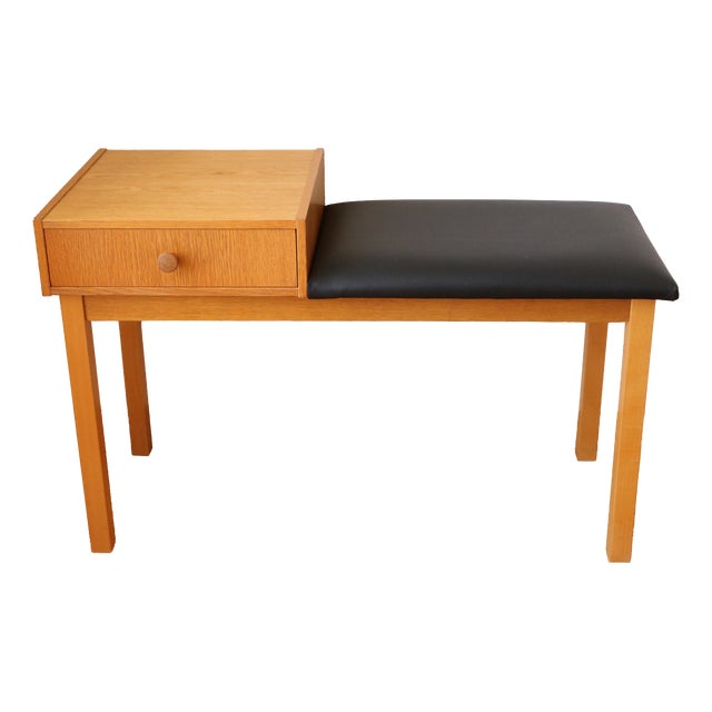 Scandinavian Modular Entrance Telephone Bench, 1960s For Sale