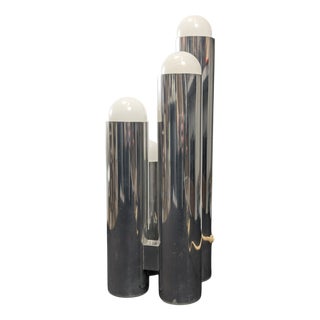 Table Lamp with Chrome Plating attributed to Gaetano Sciolari, Italy, 1970s For Sale