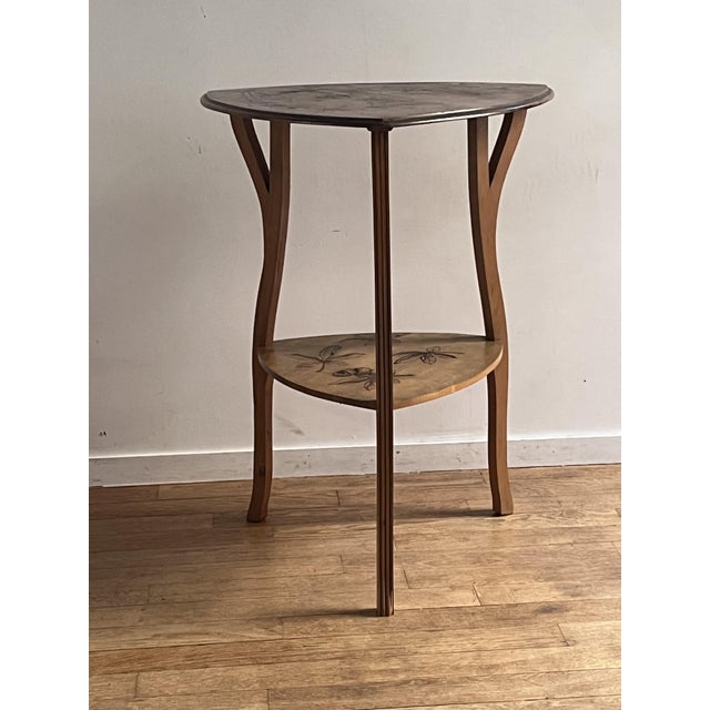 Art Nouveau Chestnut Pedestal Side Table, 1910 For Sale - Image 4 of 9