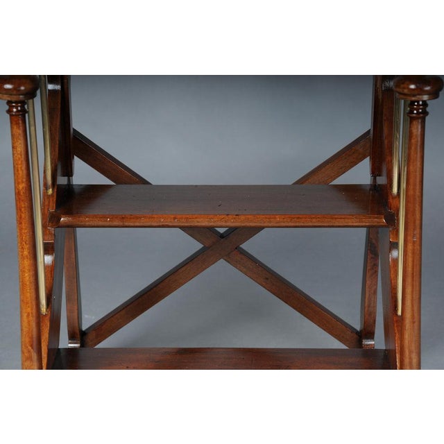 English Library Ladder in Mahogany, 20th Century For Sale - Image 15 of 18