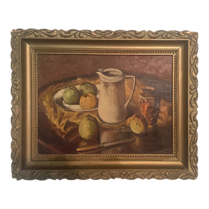Antique European Oil Still Life Painting