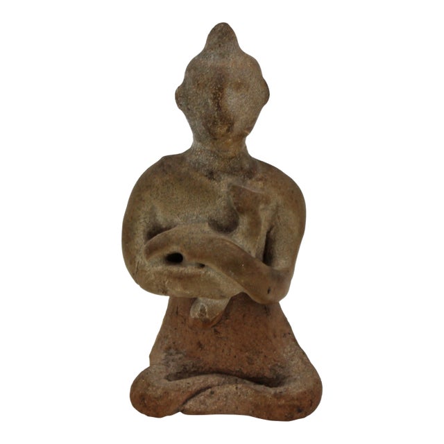 Circa 1300-1500 Thai Stoneware Fertility Symbol Figure For Sale