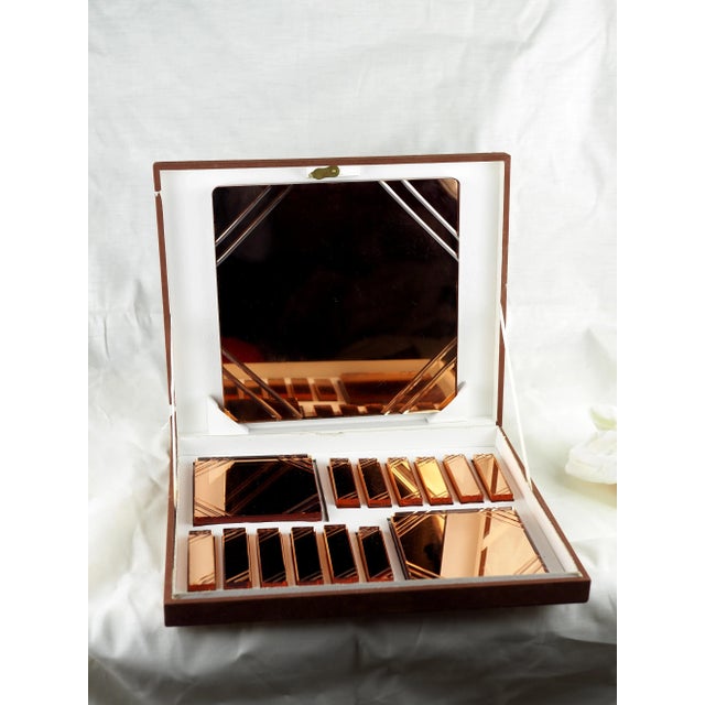 1930s French Stylclair Art Deco Glass Set of Knife Rests, Trivet and Bottle Coasters Set- 15 Pieces For Sale - Image 12 of 12