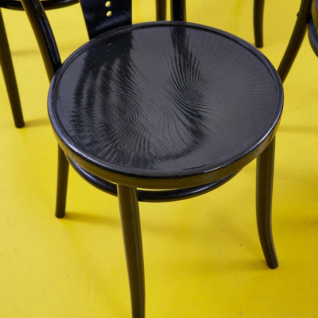 Set of 4 chairs attributed to zpm radomsko 1960s height: 88 depth: 38 diameter: 40.5 seat height: 45.5 additional...