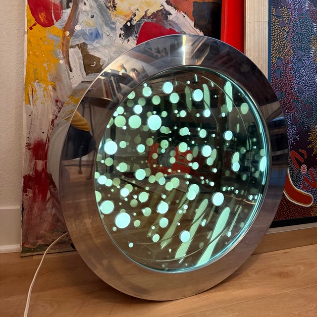 Very clean, very rare Curtis Jere chrome infinity mirror model “WM 5280.” Produced by C. Jere for high end distributors...