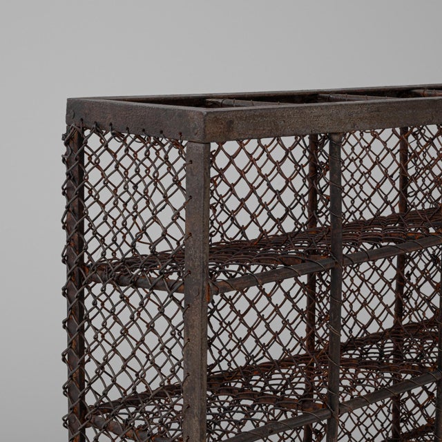 Mid 20th Century French Metal Shelf On Wooden Base For Sale In Greensboro - Image 6 of 18