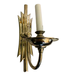 Foundry Showroom Weiss & Biheller Hollywood Regency/Deco Nickel Finish Wall Sconce