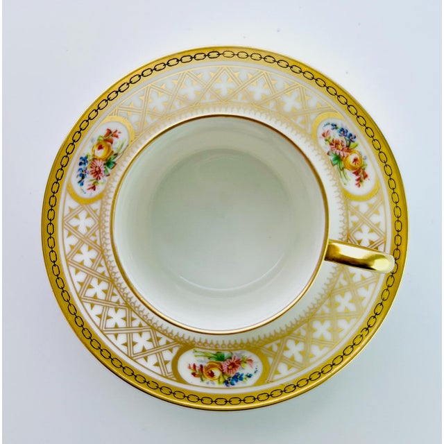 Gold Rococo Belle Époque Gilded Floral Demitasse Coffee Service from Limoges and De Meuldre Coche, 1890s, Set of 8 For Sale - Image 8 of 12