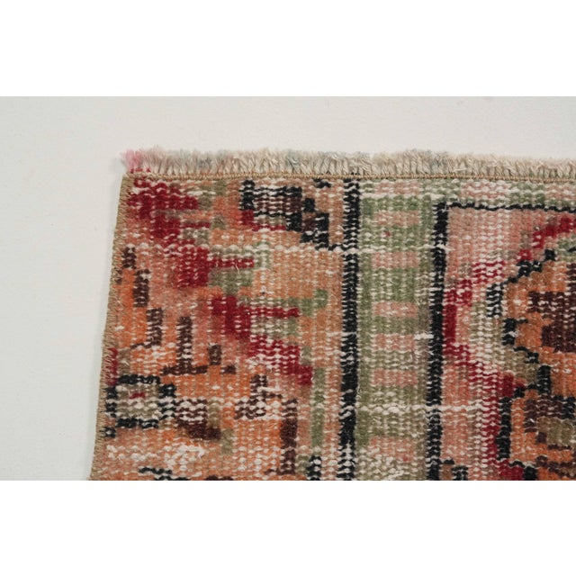 1970s Vintage Turkish Handmade Wool Cotton Red Area Rug For Sale - Image 10 of 12