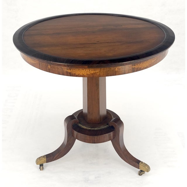 19th Century Antique c1880s Round Tripod Base Rosewood Lamp Side Table Stand MINT! For Sale - Image 5 of 12