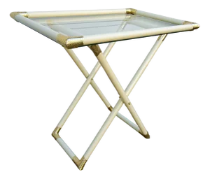 Vintage Lacquered Metal Butler Folding Table, 1970s