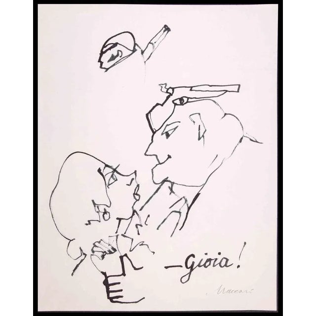 Mr. Gioia is a China Ink Drawing realized by Mino Maccari (1924-1989) in 1970s. Hand-signed on the lower margin. Good...