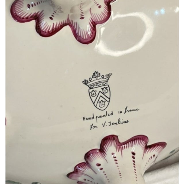 White Vintage Handpainted French Old Strassbourg Style Faience Vegetable Tureen For Sale - Image 8 of 9