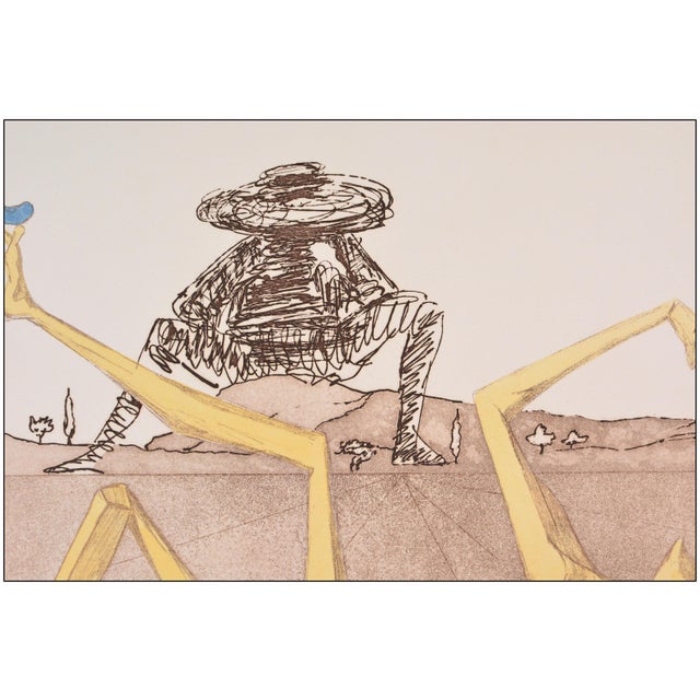 Salvador Dalí 1980 the Heart of Madness Surrealism YellowEtching and Aquatint Salvador Dalí For Sale - Image 4 of 7