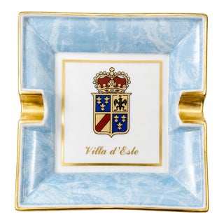 Vintage Villa d'Este Lake Como Italy Hotel Limoges Porcelain Ashtray Dish For Sale