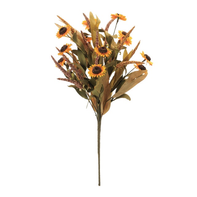 Add a burst of autumn sunshine to your décor with this Fall Sunflower & Foliage Bush Set. Featuring warm golden sunflowers...
