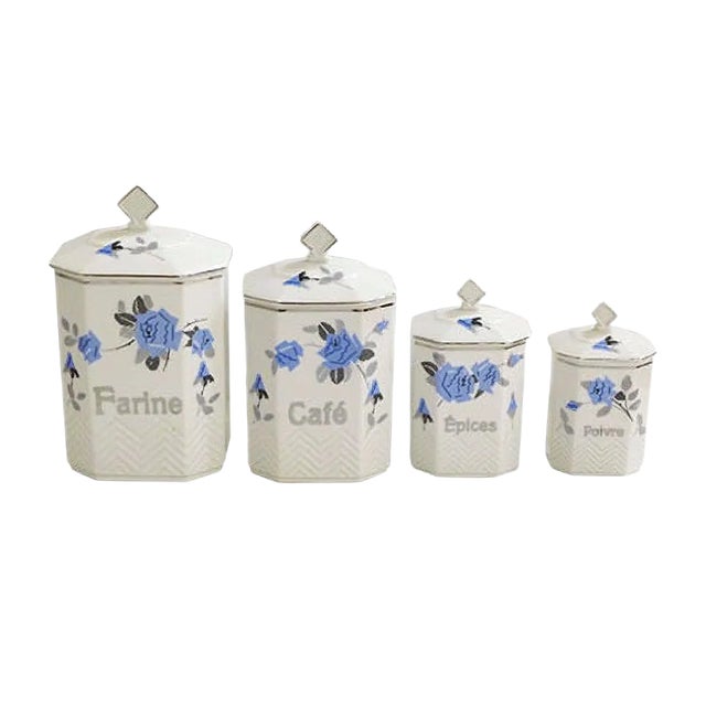 Art Deco Porcelain Pots from Epiag, 1930s, Set of 4 For Sale