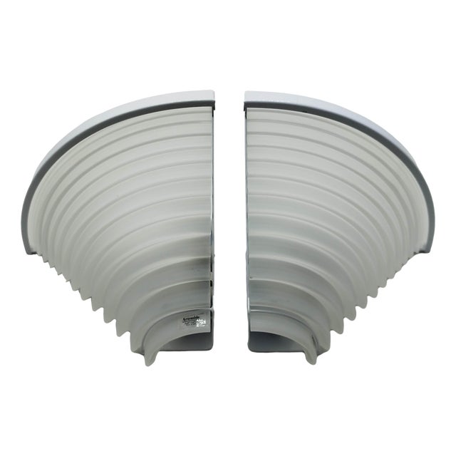Egisto Corner Wall Lamps in Glass and Metal by Angelo Mangiarotti for Artemide, 1980s, Set of 2 For Sale