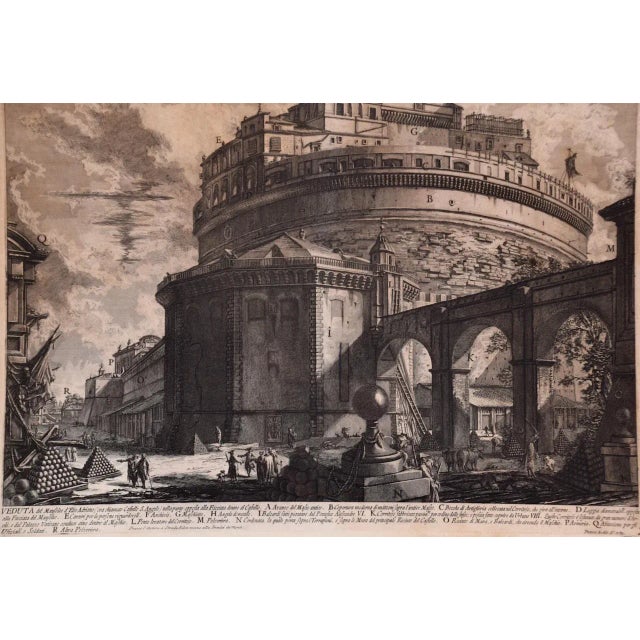 Hadrian's Mausoleum, Castel S. Angelo: A Framed 18th Century Etching by Giovanni Piranesi, 1756 For Sale In San Francisco - Image 6 of 9