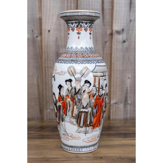 A striking Chinese porcelain vase combining famille rose enamels with sophisticated grisaille and iron-red decoration,...