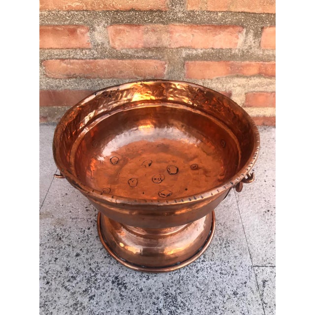 Mid-Century Modern Vintage Copper Flower Pot For Sale - Image 3 of 12