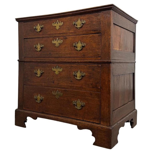 2000 - 2009 Antique William and Mary Oak Chest of Drawers, 1600s For Sale - Image 5 of 12