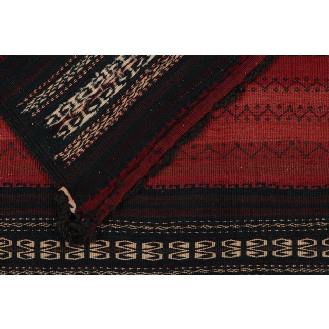 Vintage Persian Square Kilim Rug in Red & Black Geometric Pattern by Rug & Kilim For Sale In New York - Image 6 of 6