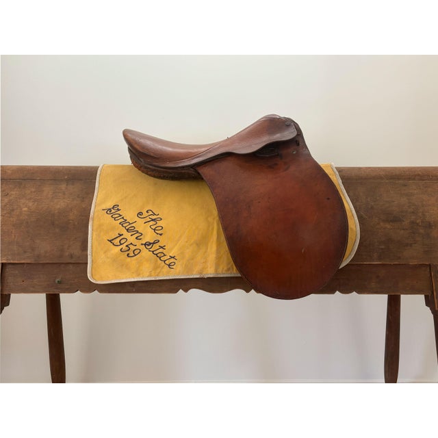 Here is a vintage racehorse saddle cloth (saddle pad) circa 1950s. The yellow saddle cloth features plenty of charm and...