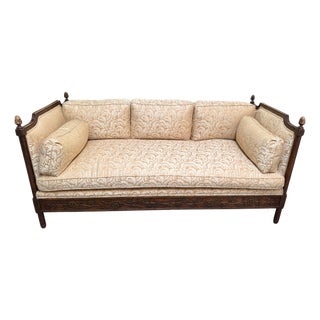 Neoclassical Carved Italian Walnut Daybed Sofa Settee For Sale
