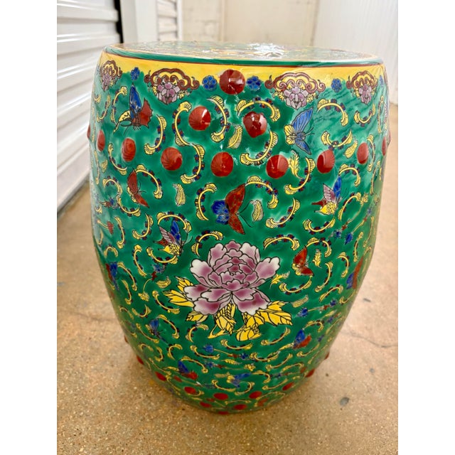 Chinese 1980s Chinese Enameled Porcelain Garden Stool For Sale - Image 3 of 5