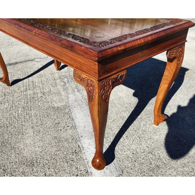 Mid Century Anglo Indian Walnut Coffee & Side Tables 3 Piece Set For Sale - Image 12 of 18