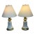 Regency Crackle Column Table Lamps, Pair For Sale